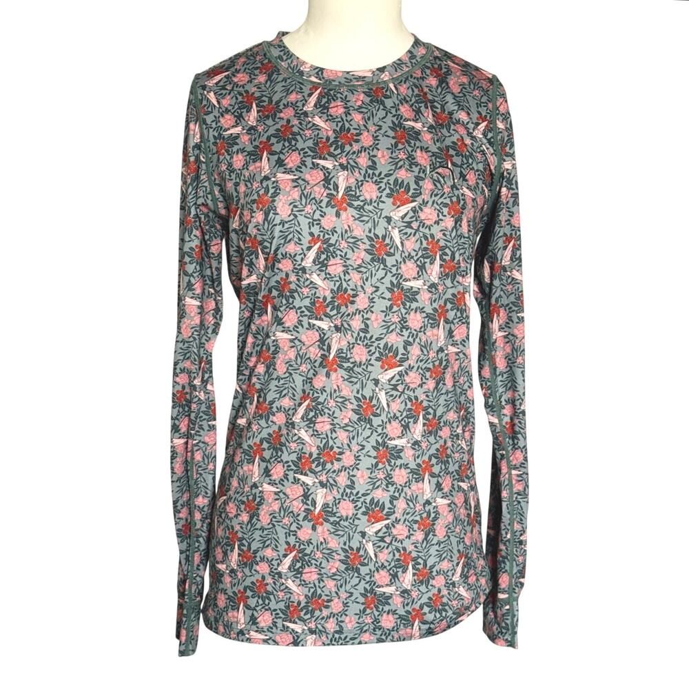 Kari Traa Fryd Long Sleeve Baselayer Womens Size S Green/Pink